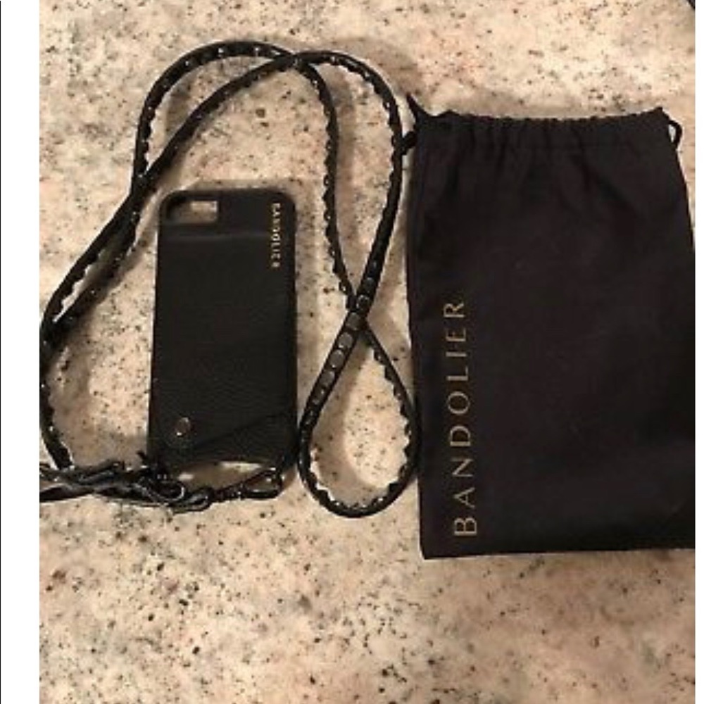 Bandolier Sarah iPhone 6/7 Case Leather Black Gold